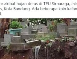 Tanah Longsor Akibat Hujan Deras Buat Kain Kafan Menyembul, Warganet Langsung Ingat Kematian