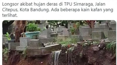 Tanah Longsor Akibat Hujan Deras Buat Kain Kafan Menyembul, Warganet Langsung Ingat Kematian