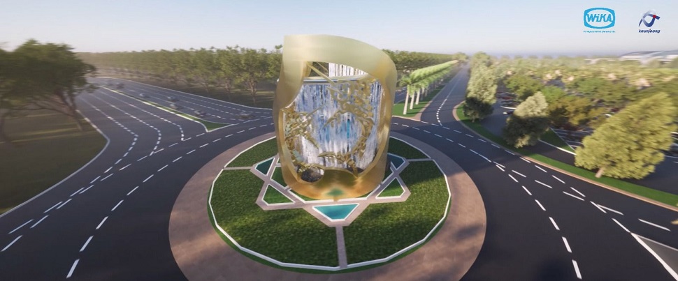 Desain perencanaan Bundaran Bandara Hang Nadim Batam. (hms)