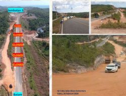 Jalan Trans Barelang Ditutup Sementara Selama Perbaikan Jalan Amblas