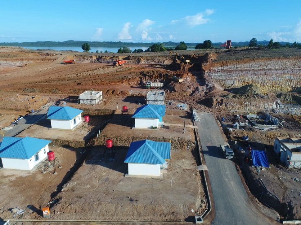 Pembangunan empat rumah baru untuk warga terdampak Rempang Eco-City (foto : hms)