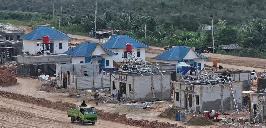 Pembangunan Hunian Baru Untuk Warga Rempang Eco-City yang berlokasi di Tanjung Banon (foto : hms)