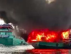Kapal Nelayan Meledak di Pelabuhan Paotere Makassar