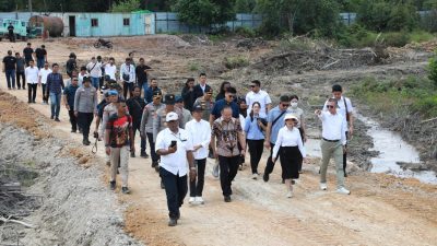 Persiapan Pembangunan Sekolah Rakyat Merah Putih yang berlokasi di Rempang (foto : hms)