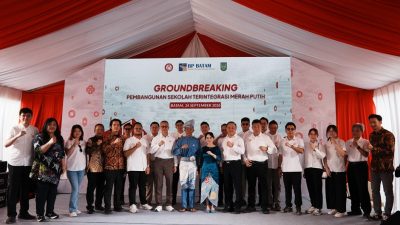 Pembangunan Sekolah Terintegrasi Merah Putih di kawasan Rempang (foto : hms)