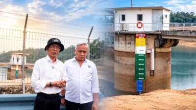 Kepala BP Batam, Amsakar Achmad, turun langsung ke Waduk Nongsa untuk melihat kondisi sumber air (Foto : hms)