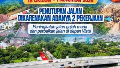 Perbaikan Jalan Gajah Mada Jalur Sei Ladi (foto : hms)