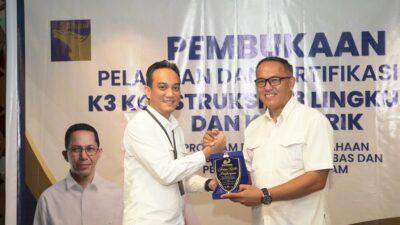 Pelatihan dan Sertifikasi BNSP K3 Konstruksi, K3 Lingkungan, dan K3 Listrik (foto : hms)